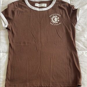 Abercrombie & Fitch Chocolate Tee with White Accents